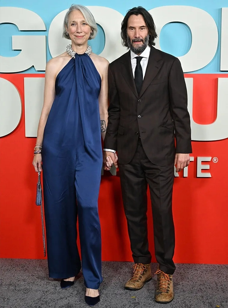 Alexandra Grant and Keanu Reeves attend a New York City screening of Good Fortune.