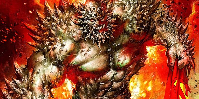 doomsday holding superman's cape