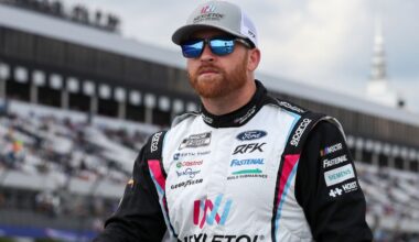 NASCAR Cup Series driver Chris Buescher (17) during qualifying for the Pennzoil 400 at Las Vegas Motor Speedway.