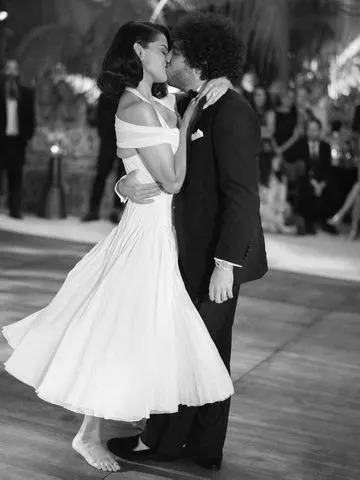 Courtesy of Selena Gomez's Instagram Selena Gomez and Benny Blanco dance at their wedding reception.