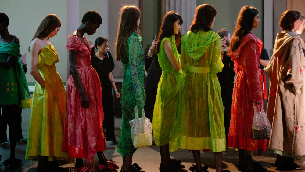 Backstage at Erdem Spring 2026 Ready-to-wear show, which took place at the British Museum.