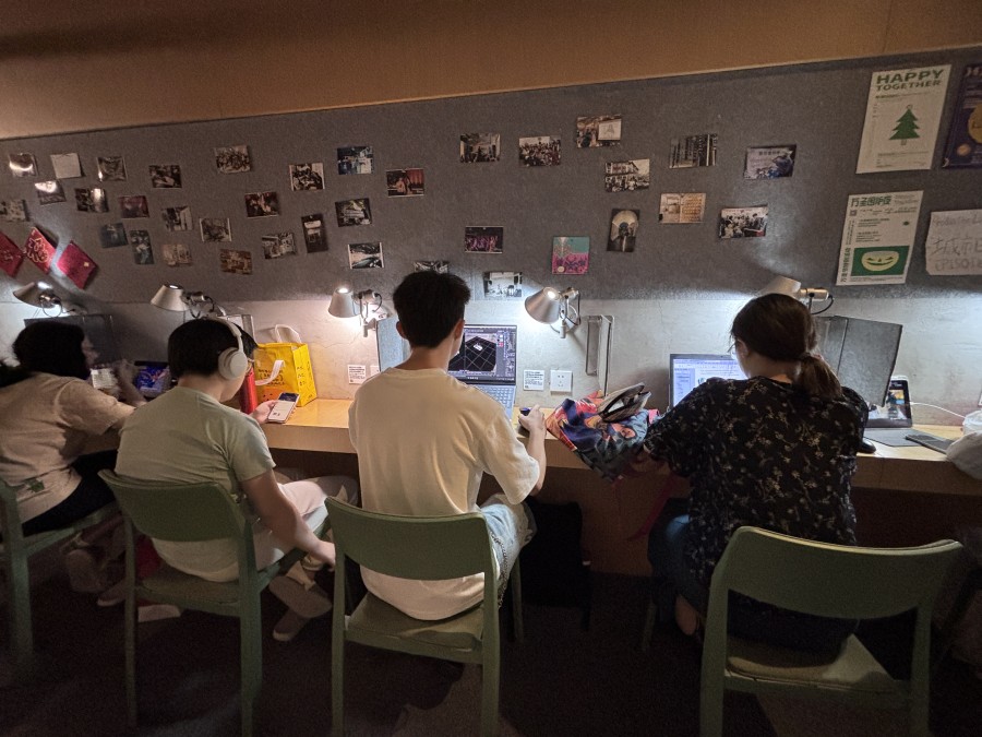 Residents at a youth hostel in Shanghai.