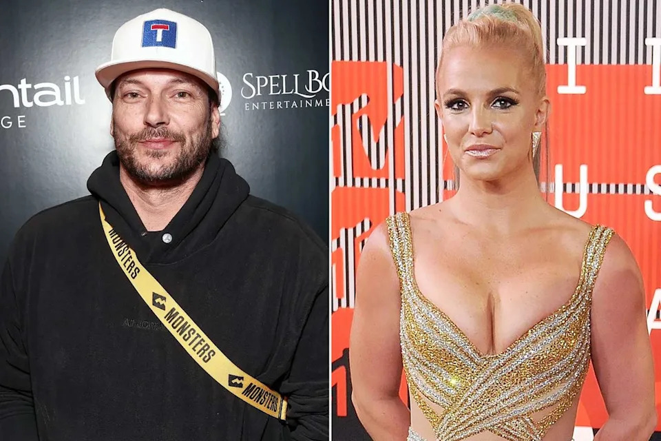 John Salangsang/Shutterstock; Gregg DeGuire/WireImage Kevin Federline in February 2023; Britney Spears in August 2015