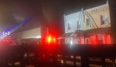 Crews battling fire at auto shop in Philadelphia's Frankford neighborhood