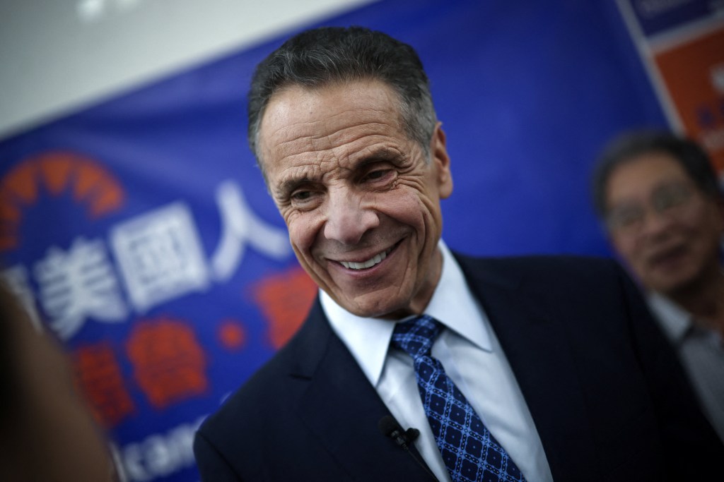 Former New York Governor Andrew Cuomo campaigning in Manhattan.