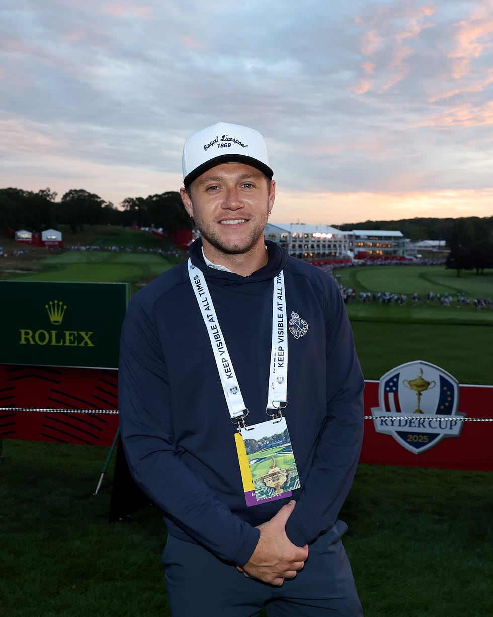 farmingdale, new york september 26: singer niall horan attends the friday morning foursomes matches of the 2025 ryder cup at black course at bethpage state park golf course on september 26, 2025 in farmingdale, new york. (photo by andrew redington/getty images)