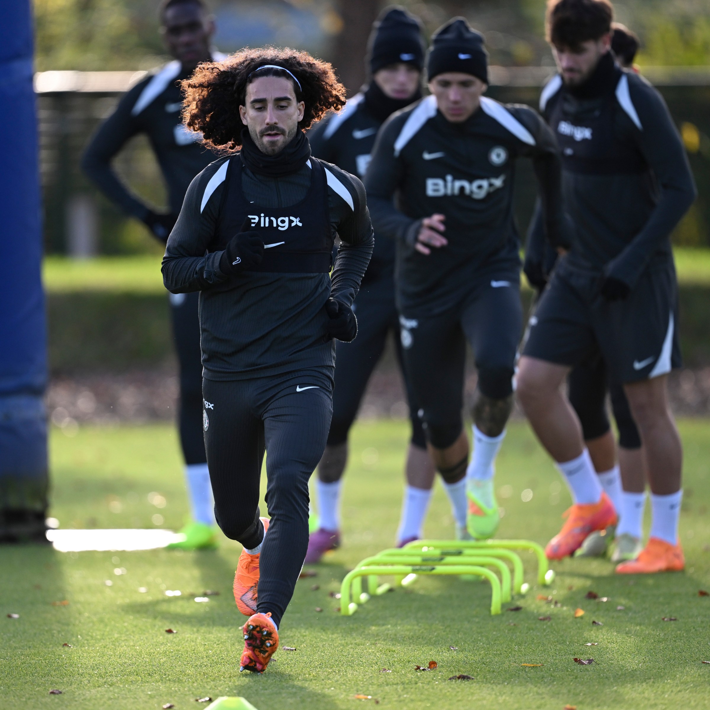 COBHAM, ENGLAND - OCTOBER 24: Marc Cucurella of Chelsea during a training session at Chelsea Training Ground on October 24, 2025 in Cobham, England. (Photo by Darren Walsh/Chelsea FC via Getty Images)