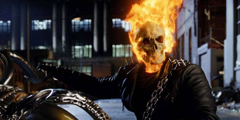 Ghost Rider on his motorcycle in Ghost Rider.