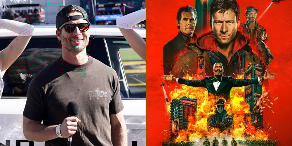 Glen Powell Serves as Grand Marshall at NASCAR Race In Las Vegas Before New ‘The Running Man’ Trailer Debuts – Watch Now! | Glen Powell, Jimmie Johnson, NASCAR, Noah Gragson, Richard Petty, Tanner Novlan, the running man | Celebrity News and Gossip | Entertainment, Photos and Videos