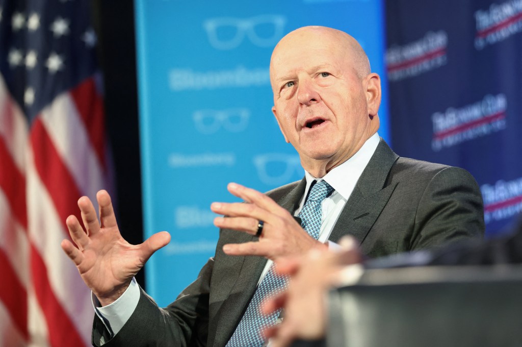 Goldman Sachs CEO David Solomon speaks at an interview for the Economic Club of Washington.
