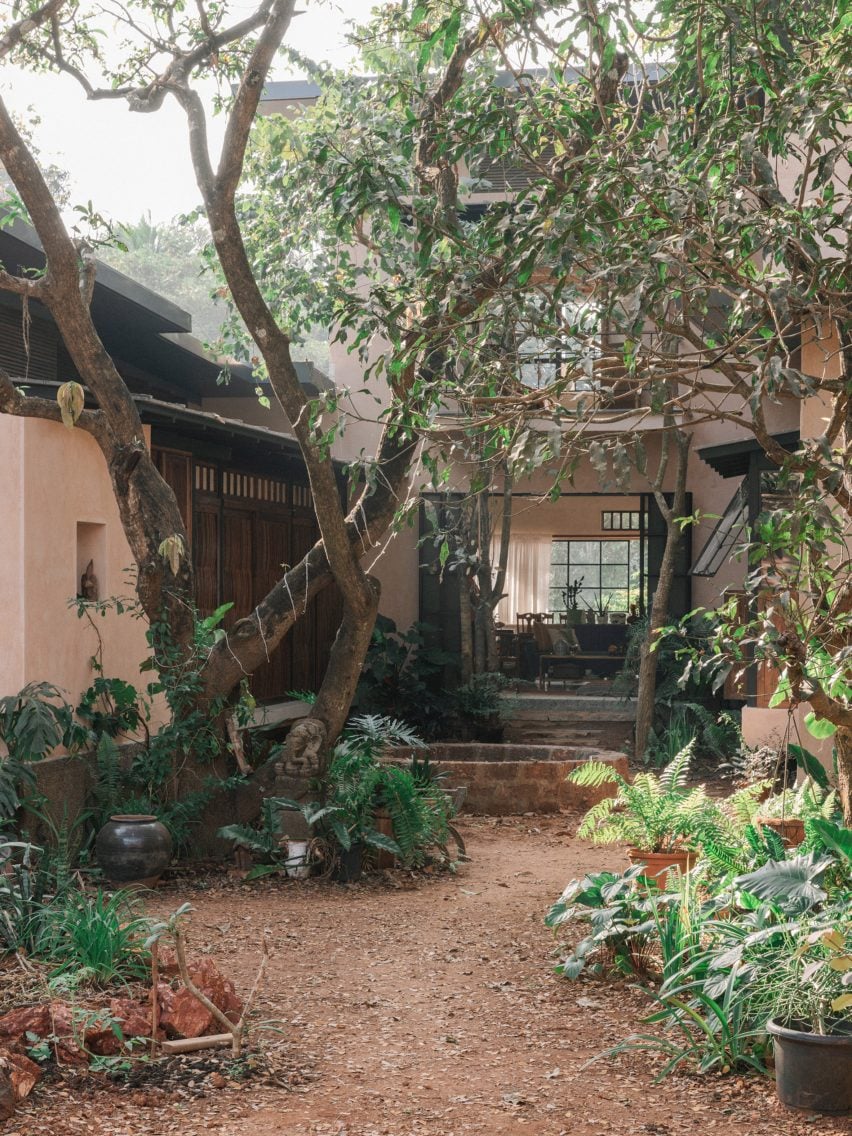 Courtyard at House in Corjeum by Field Atelier