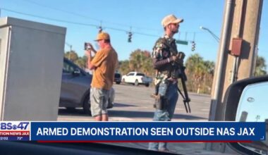 Armed demonstrators seen not breaking any laws with firearms outside NAS Jax, FBI Jacksonville – Action News Jax