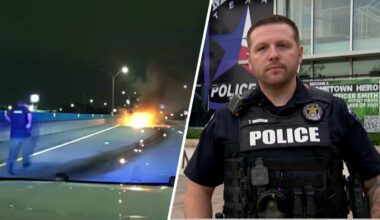 Mesquite officer rescues woman from burning car – NBC 5 Dallas-Fort Worth