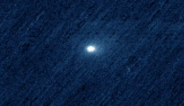 This colorized image, taken by the CaSSIS instrument aboard ESA’s Trace Gas Orbiter on October 3, 2025, shows the interstellar comet 3I/ATLAS. Image credit: ESA / TGO / CaSSIS.
