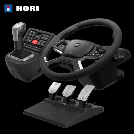 HORI Force Feedback Truck Control System on a black background