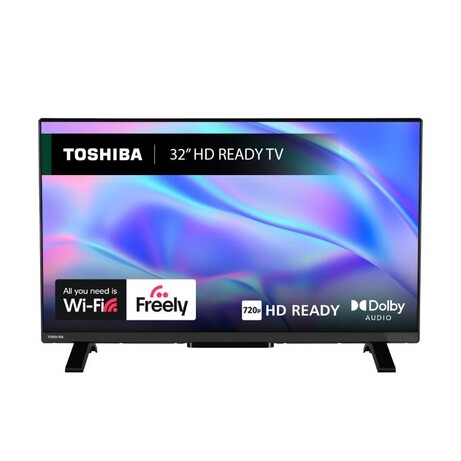 Toshiba 32” WV25 HD Ready TV with Freely on a white background
