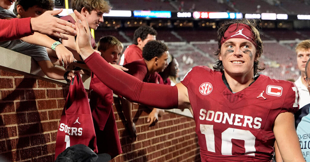Oklahoma QB John Mateer after the Michigan win