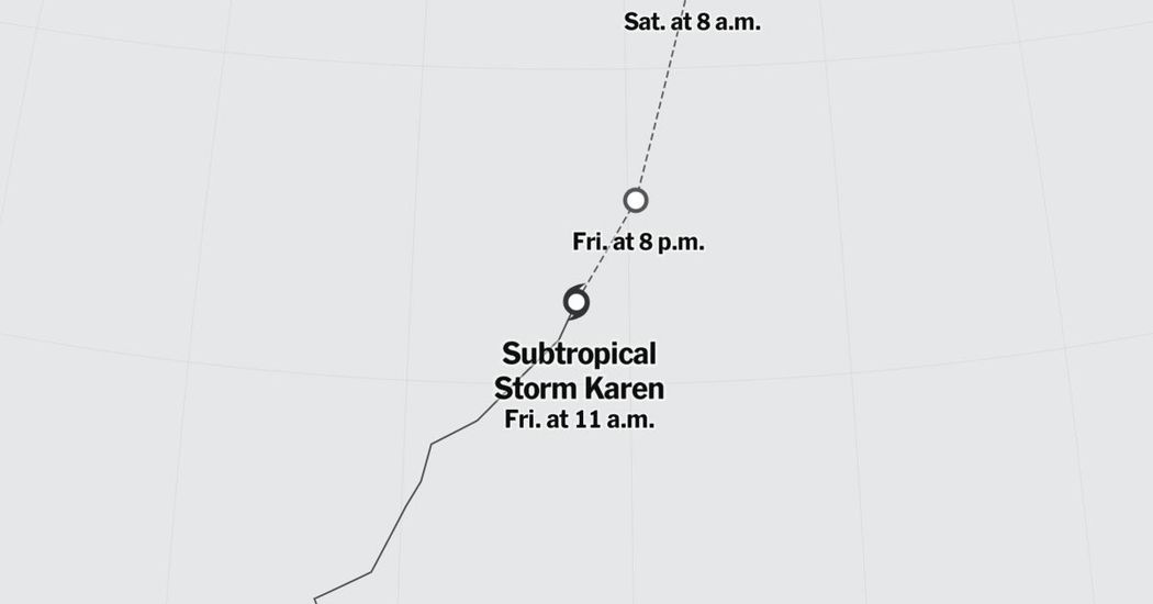 Maps: Tracking Subtropical Storm Karen
