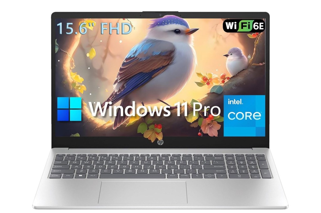 HP Laptop on white background