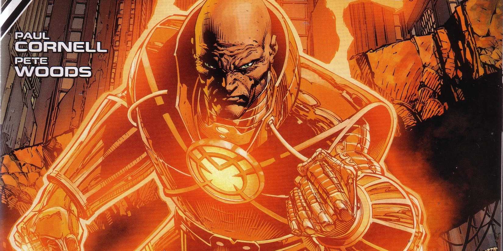 Lex Luthor as an Orange Lantern on the cover of Superman: the Black Ring