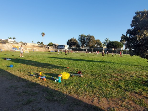 Outside of school hours, the Bird Rock Elementary School field is used by the public and youth sports teams. (Ashley Mackin-Solomon)