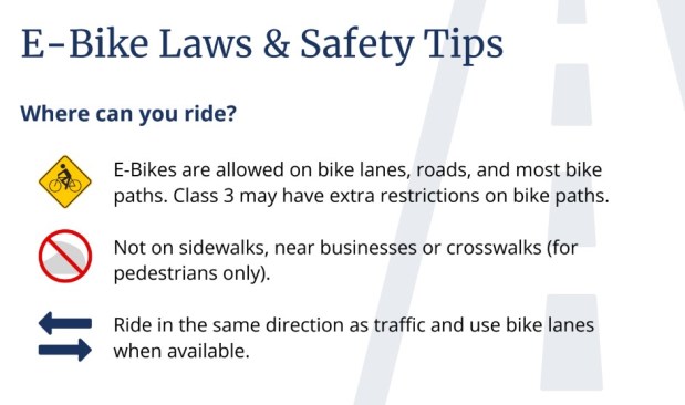 A flier distributed by the San Diego Police Department outlines some of the dos and don'ts of e-bike ridership. (SDPD)