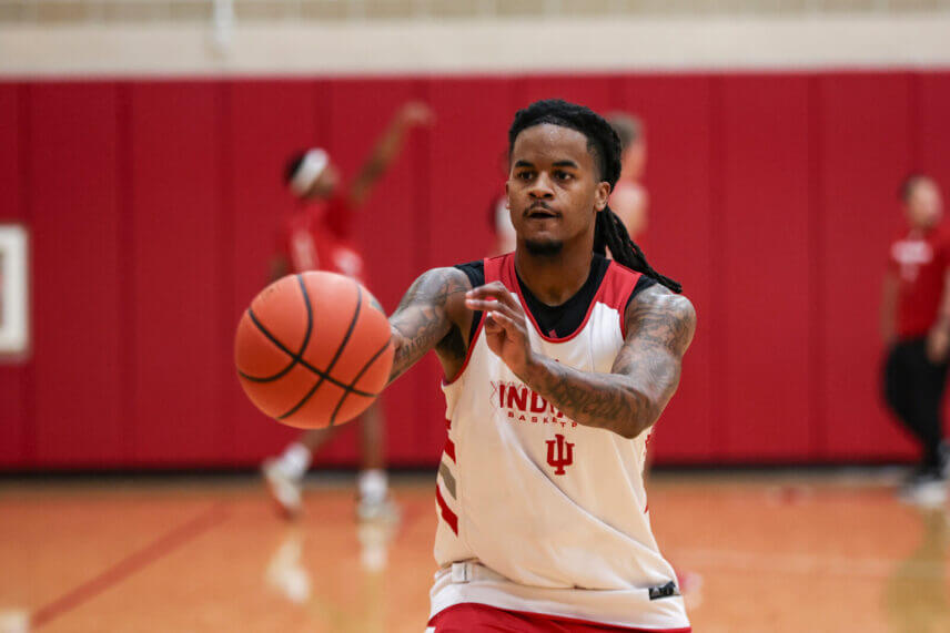 IU basketball guard Lamar Wilkerson in practice at Cook Hall.