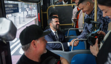 Mamdani Rides Slow Bus to ‘Fast and Free’ Buses Event