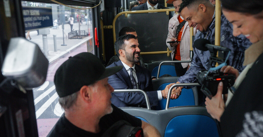 Mamdani Rides Slow Bus to ‘Fast and Free’ Buses Event