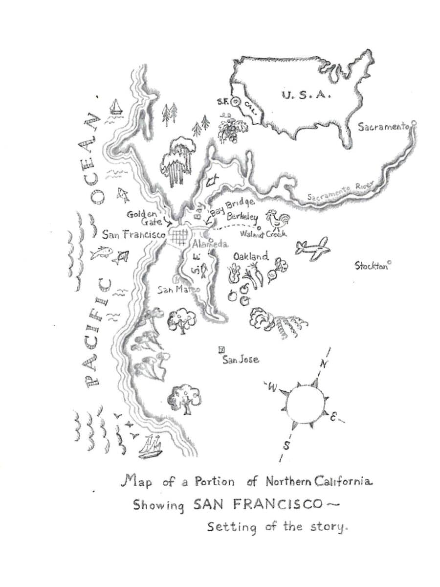 Alameda Post - a map of San Francisco and Alameda from a children's book