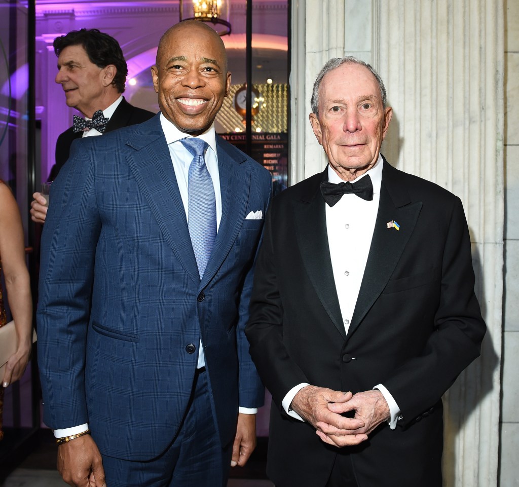 Mayor Eric Adams and Honoree Michael R. Bloomberg attend the Museum of the City of New York's Centennial Gala honoring Michael R. Bloomberg on May 24, 2023 in New York City.