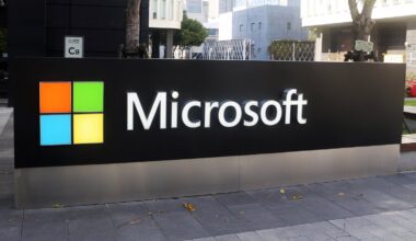 Sign at Microsoft headquarters.