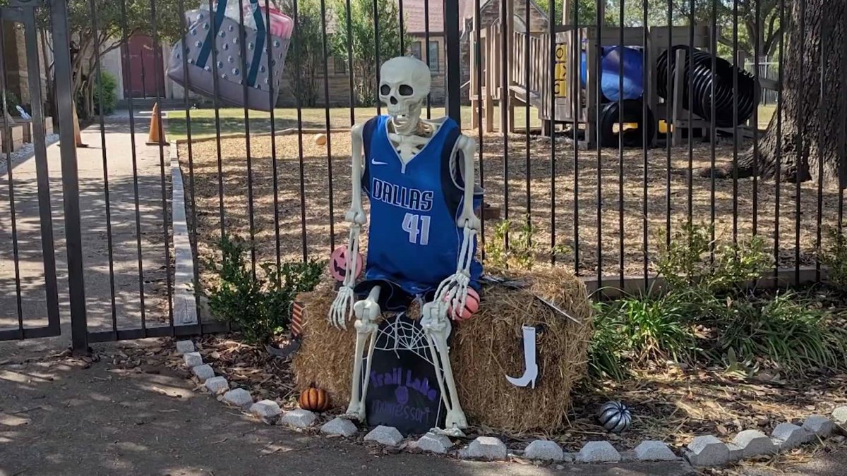 Mavs replace stolen Dirk skeleton at Fort Worth school – NBC 5 Dallas-Fort Worth