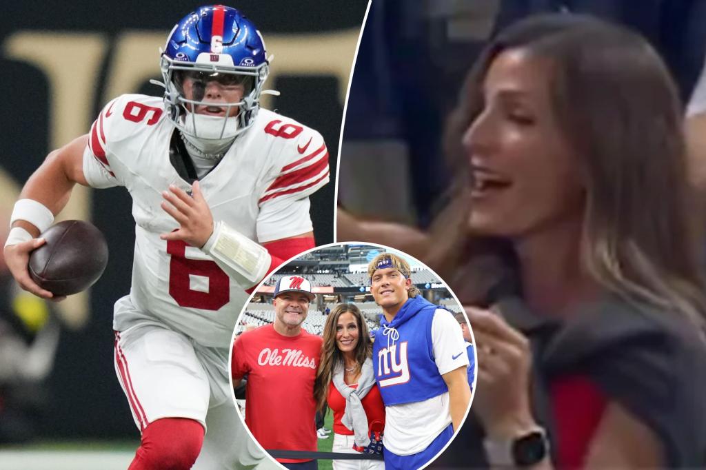 Jaxson Dart’s mom celebrates rookie Giants QB’s back-to-back touchdowns