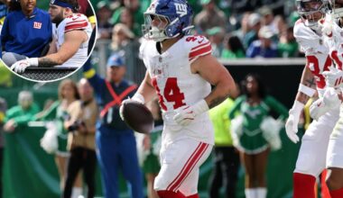 Cam Skattebo is the Giants' energy man even when he can't take the field