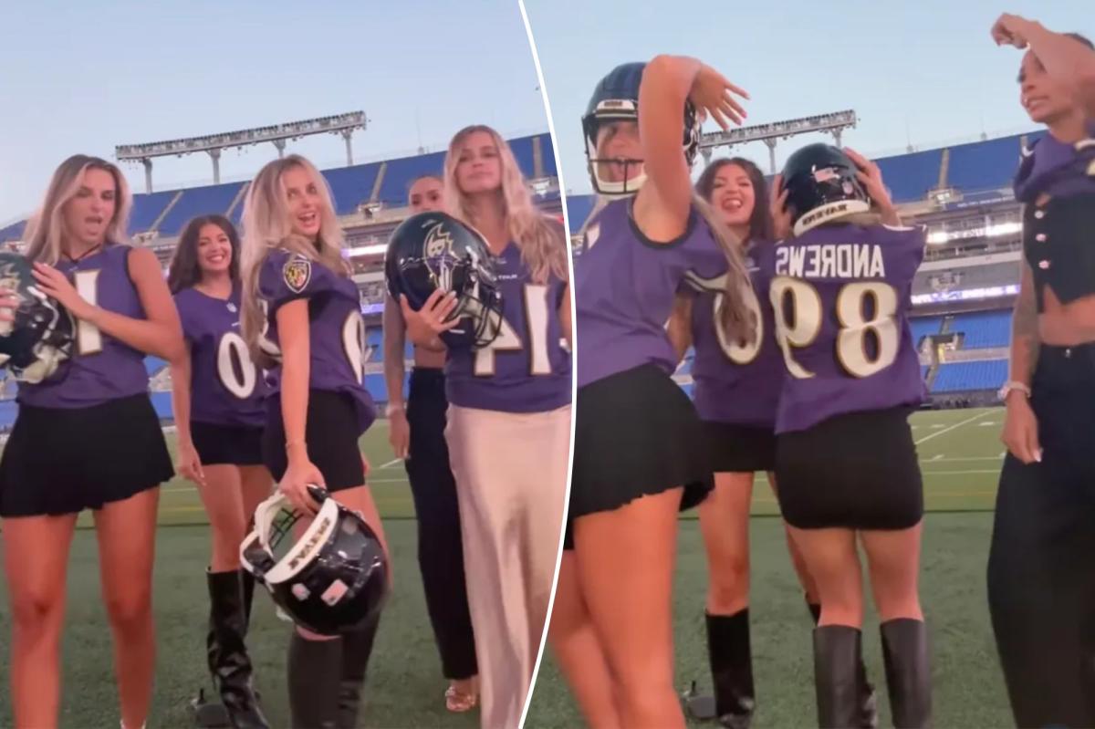 Ravens WAGs dress up as their boyfriends for 'TNF'