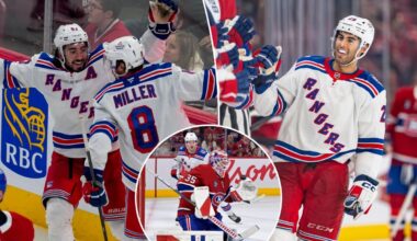 Rangers storm past Canadiens with third-period surge to snap 3-game skid