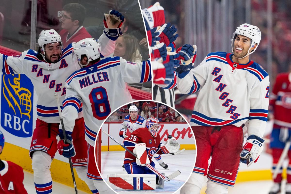 Rangers storm past Canadiens with third-period surge to snap 3-game skid