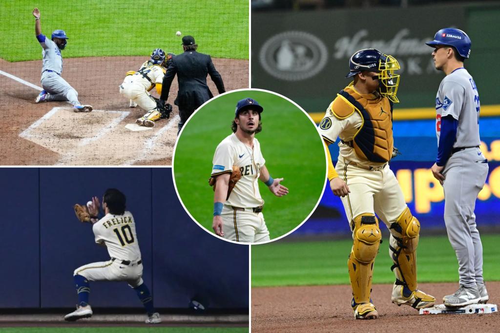 Wild double play creates chaos in Dodgers-Brewers game