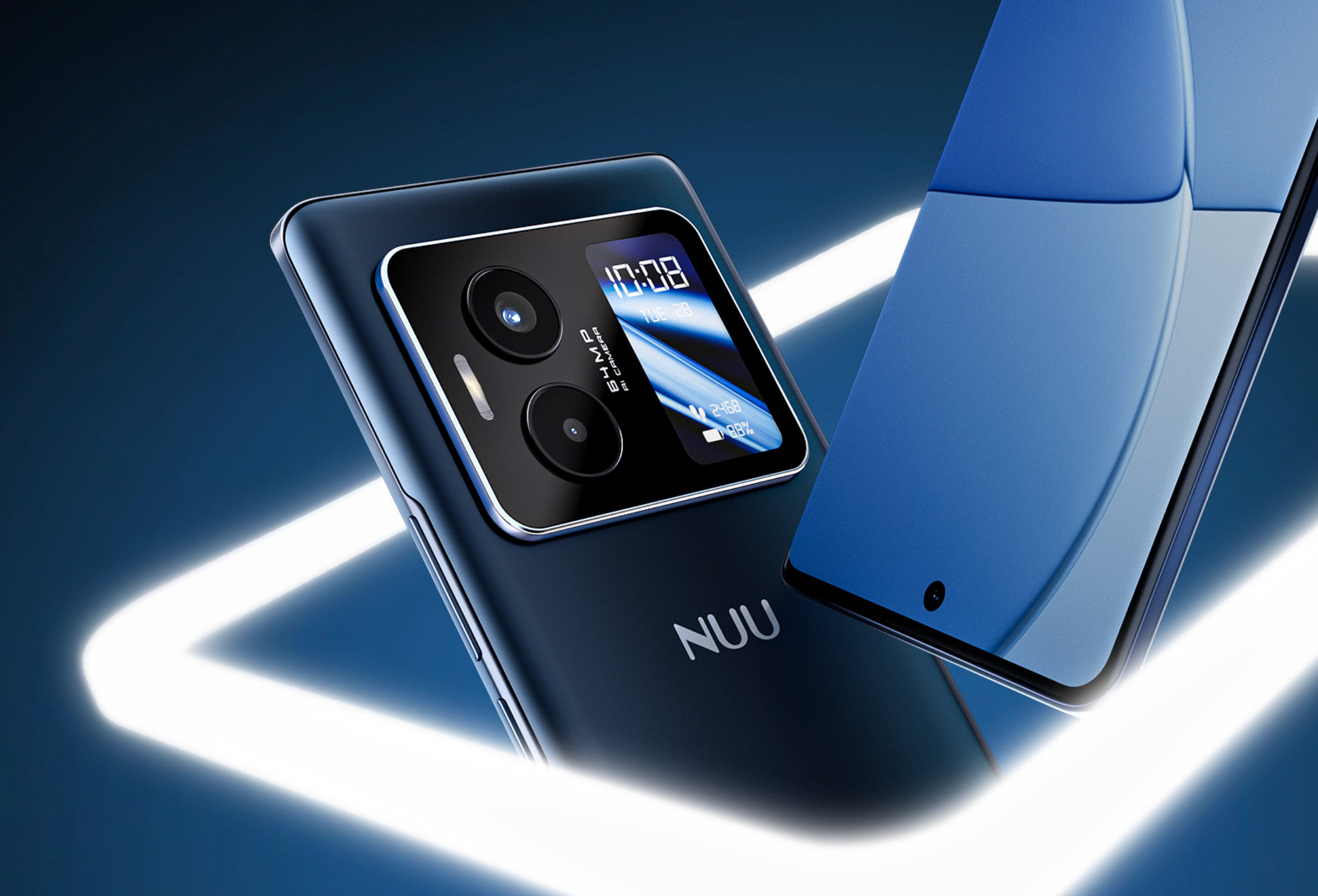 Nuu Mobile B40 5G with a second screen on the back