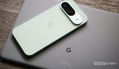 A Google Pixel 9 resting on top of a Pixel Tablet.