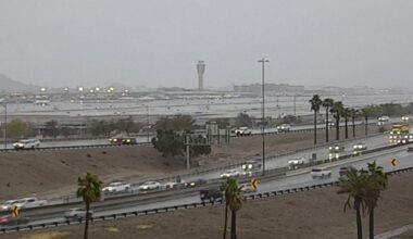 Delays affected flights into Phoenix Sky Harbor International Airport on Sunday morning after a gro...