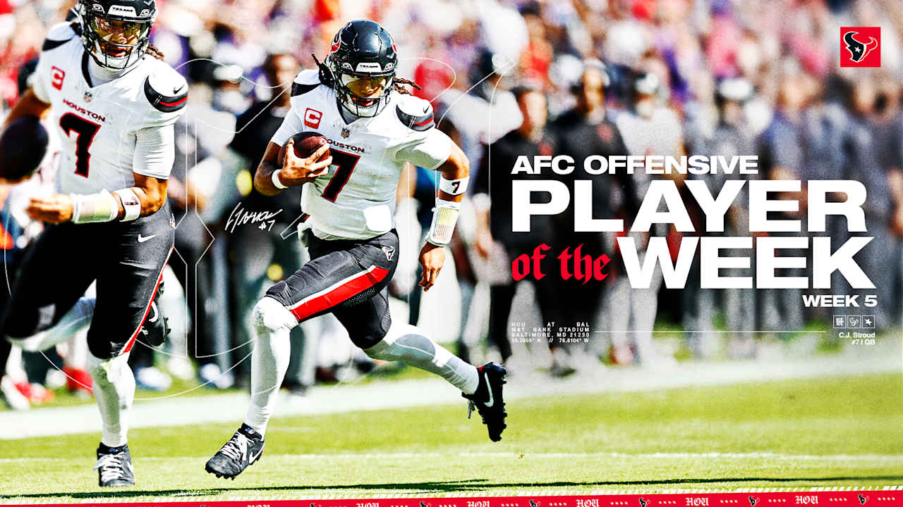 Houston Texans QB C.J. Stroud named AFC Offensive Player of Week