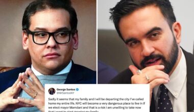 NY ex Rep. George Santos to move out of NYC if Zohran Mamdani elected mayor