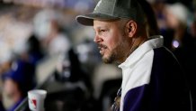 LOS ANGELES, CA - OCTOBER 28: Residente looks on from the suite during Game Four of the 2025 World Series presented by Capital One between the Toronto Blue Jays and the Los Angeles Dodgers at Dodger Stadium on Tuesday, October 28, 2025 in Los Angeles, California. (Photo by Emma Sharon/MLB Photos via Getty Images)