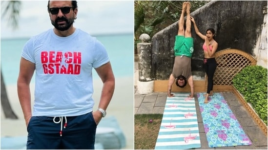Saif Ali Khan stays fit by working out and staying active. (Instagram/ Kareena Kapoor and Rupal Sidhpura Faria) 