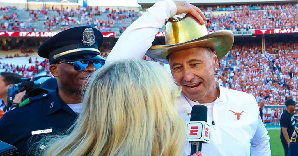 Texas HC Steve Sarkisian after the 2025 Red River Rivalry