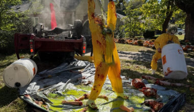 Dallas Home's Viral Halloween Decor Adds Truck Crash in 2025