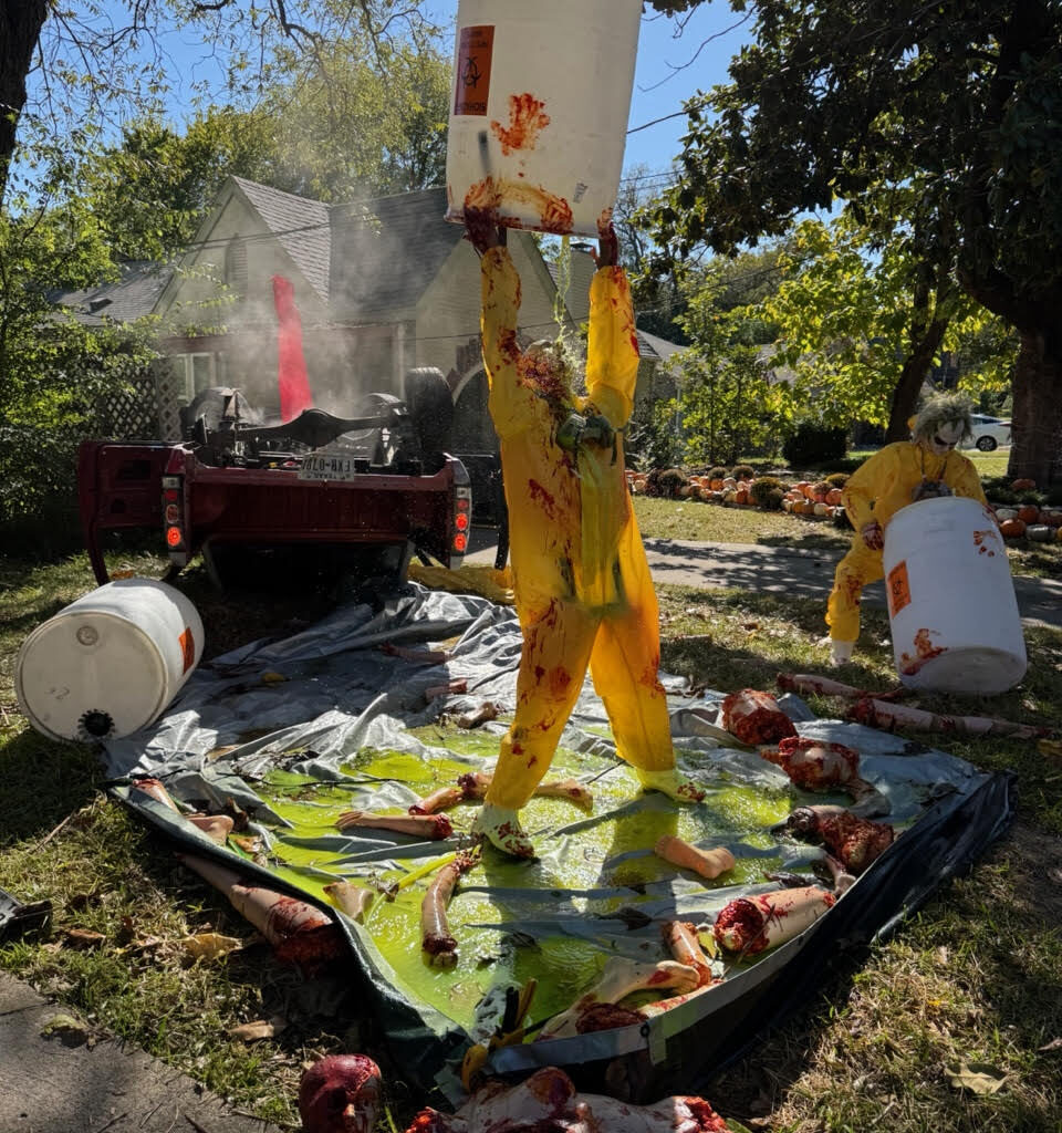 Dallas Home's Viral Halloween Decor Adds Truck Crash in 2025