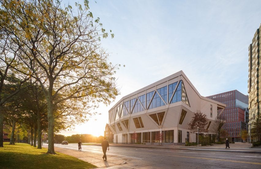 Wooden academic center by Studio Gang at Harvard